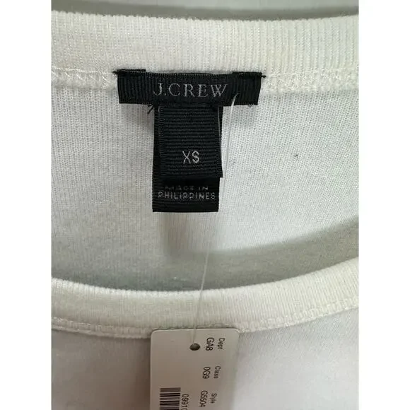J. Crew NWT Women’s White Pom Pom Classic Crewneck Sweatshirt size XS - Picture 4 of 7